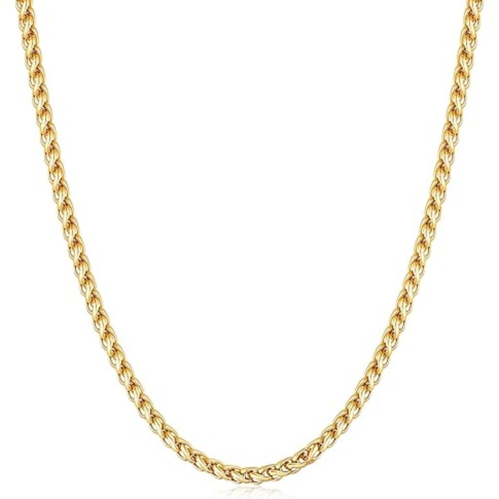 14K Gold Wheat Chain Necklace